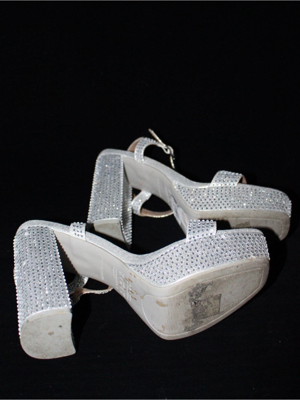 Call It Spring Silver Rhinestone Platform Sandals - Picture 5 of 5